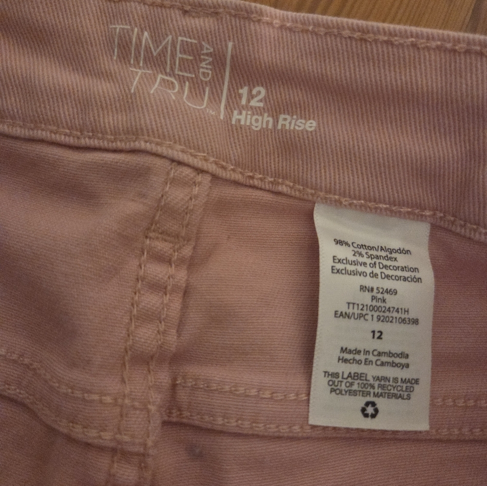 High Rise Pink shorts, Size 12 - Picture 2 of 3